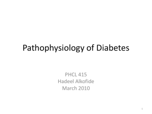 Pathophysiology Of Diabetes