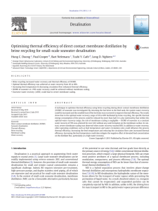 Optimising thermal efficiency of direct contact membrane distillation