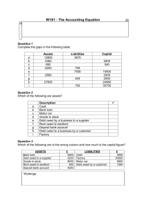 W1S1 - The Accounting Equation Worksheet Q