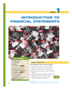 introduction to financial statements