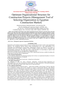 Optimum Organizational Structure for Construction Projects