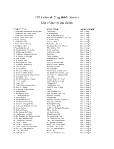 101 Color Sing List of Stories and Songs - Share-A-Hug