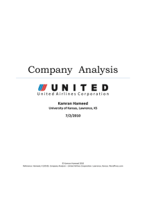 United Airlines - Company Analysis - Kamran Hameed