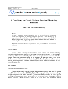 A Case Study on Classic Airlines - Journal of Business Studies