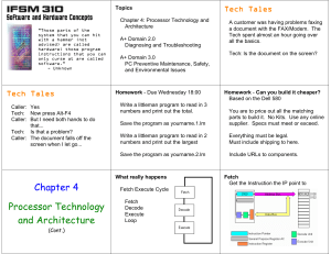 IFSM 310 Chapter 4 Processor Technology and Architecture