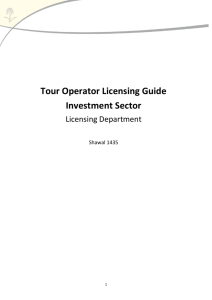 Tour Operator Organizers Guide