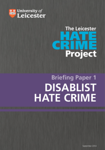 Briefing Paper 1: Disablist Hate Crime