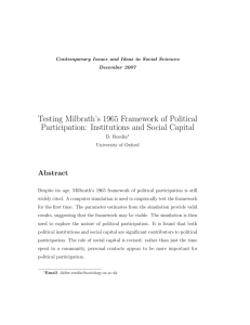 Testing Milbrath's 1965 Framework of Political Participation