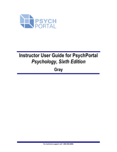 Instructor User Guide for PsychPortal Psychology, Sixth Edition