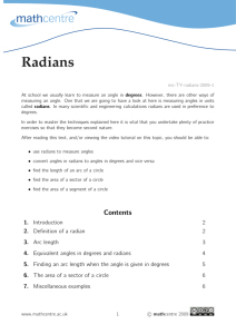 Radians - Math Centre