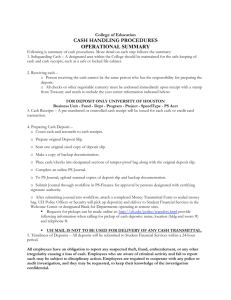 Cash Handling Policy - College of Education