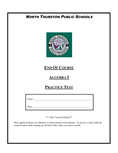 end of course algebra i practice test