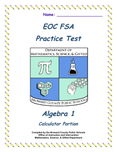 EOC FSA Practice Test Algebra 1