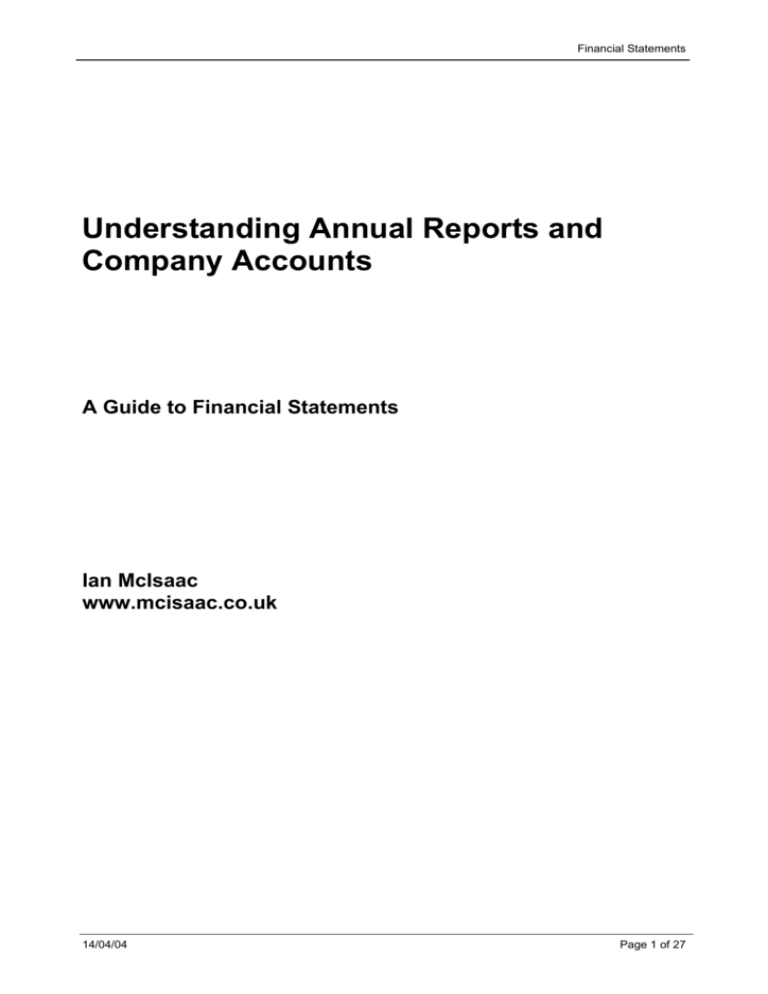 Understanding Financial Statements