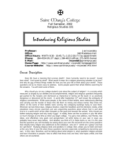 Introducing Religious Studies - Wabash Center for Teaching and