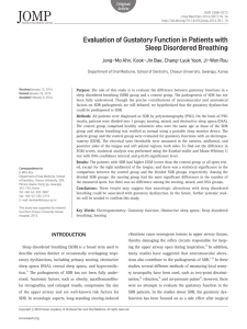 Evaluation of Gustatory Function in Patients with Sleep Disordered