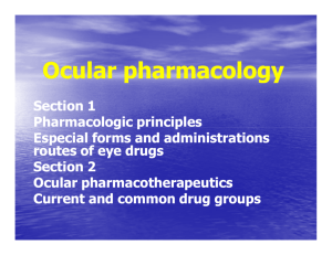 Ocular pharmacology