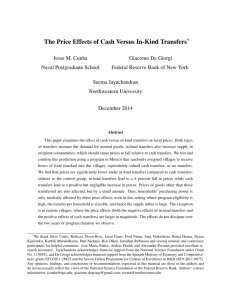The Price Effects of Cash Versus In-Kind Transfers