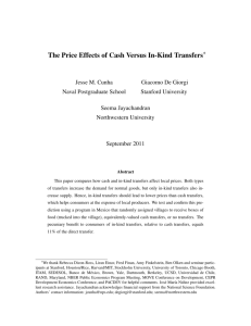 The Price Effects of Cash Versus In-Kind Transfers