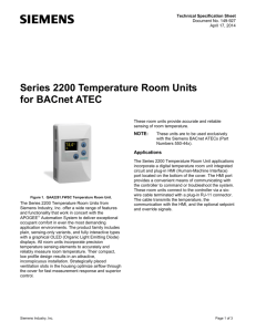 Series 2200 Temperature Room Units