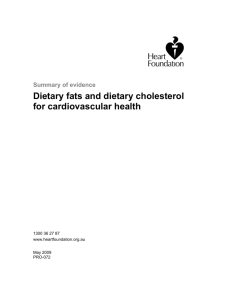 Summary of evidence on dietary fats and