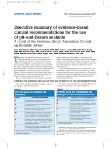 Executive summary of evidence-based clinical recommendations for