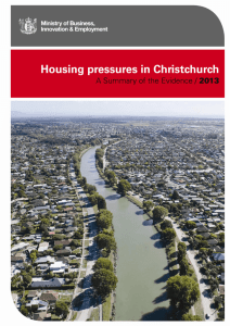 Housing pressures in Christchurch: A summary of the evidence 2013