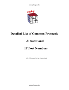 Detailed List of Common Protocols & traditional IP Port