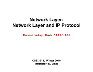 Network Layer: Network Layer and IP Protocol