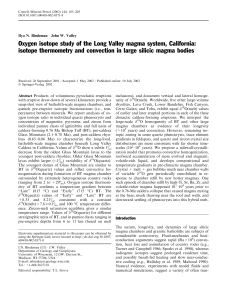 Oxygen isotope study of the Long Valley magma system, California