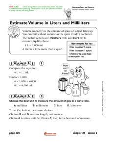 Estimate Volume in Liters and Milliliters