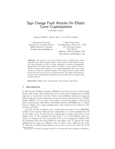 Sign Change Fault Attacks On Elliptic Curve Cryptosystems