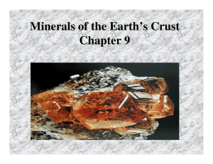Minerals of the Earth's Crust Chapter 9