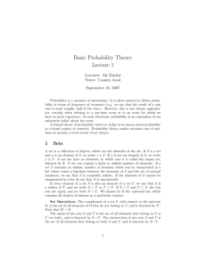 Basic Probability Theory Lecture 1