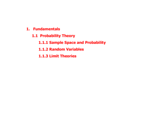 1. Fundamentals 1.1 Probability Theory 1.1.1 Sample Space and