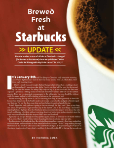 Brewed Fresh at Starbucks - Chicago Rabbinical Council