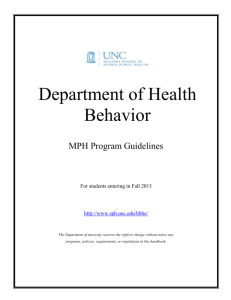 MPH Competencies - UNC Gillings School of Global Public Health