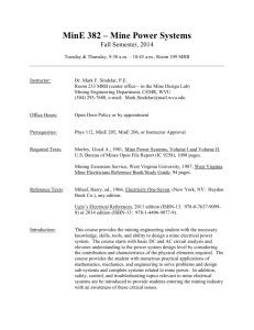 Syllabus - Mining Engineering