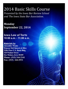 Iowa Law of Torts - The Iowa State Bar Association