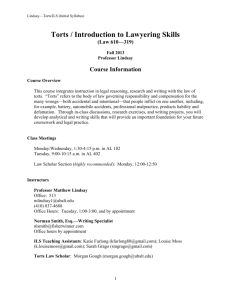 Torts / Introduction to Lawyering Skills