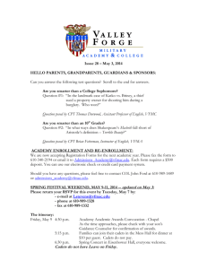Newsletter No - Valley Forge Military Academy & College