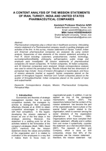 a content analysis of the mission statements of iran, turkey, india