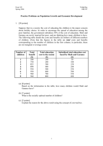 Practice Problems on Population Growth and Economic