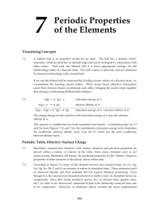 7 Periodic Properties of the Elements