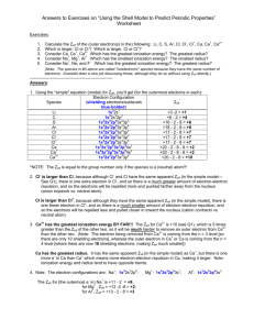 Answers to Exercises on “Using the Shell Model to Predict Periodic