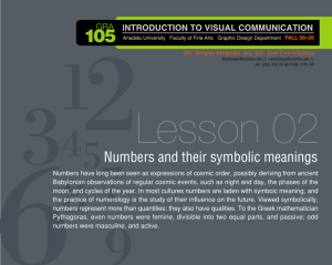 Numbers and their symbolic meanings