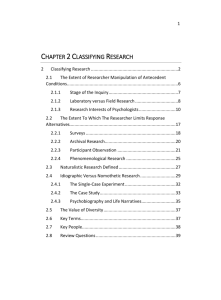 Chapter 2 Classifying Research