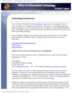 Technology Classrooms - University of Maryland