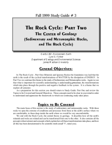 The Rock Cycle: Part Two - James Madison University