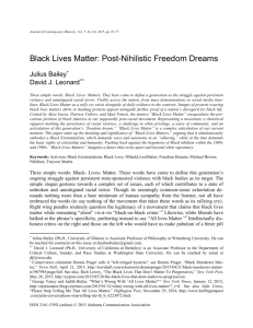 Black Lives Matter: Post-Nihilistic Freedom Dreams